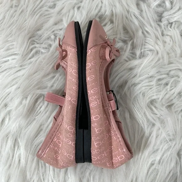 BEBE Girls Ballerina Flats Pink Slip On Shoes Size 8 New - Picture 9 of 11